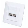 Intellinet 2-pordiline Cat6 10G varjestatud RJ45 seinapistikupesa, süvistatav paigaldus koos esipaneeliga, STP, signaalvalge RAL9003