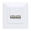 Intellinet 2-pordiline Cat6 10G varjestatud RJ45 seinapistikupesa, süvistatav paigaldus koos esipaneeliga, STP, signaalvalge RAL9003