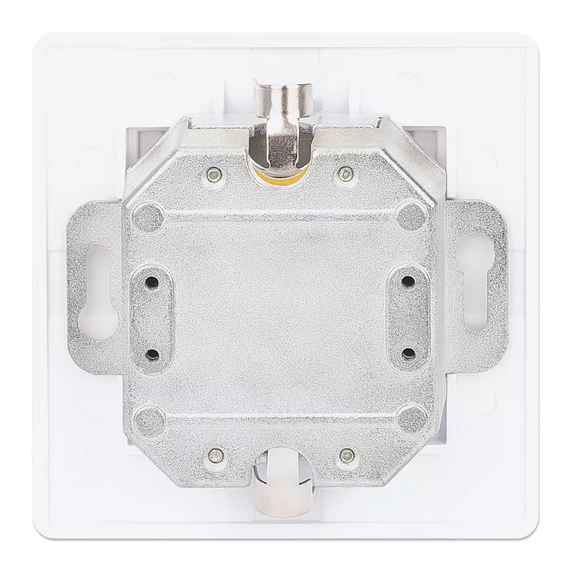Intellinet 2-pordiline Cat6 10G varjestatud RJ45 seinapistikupesa, süvistatav paigaldus koos esipaneeliga, STP, signaalvalge RAL9003