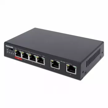 Intellinet 6-pordiline kiire Etherneti lüliti, 4 PoE porti, 65 W võimsuseelarve