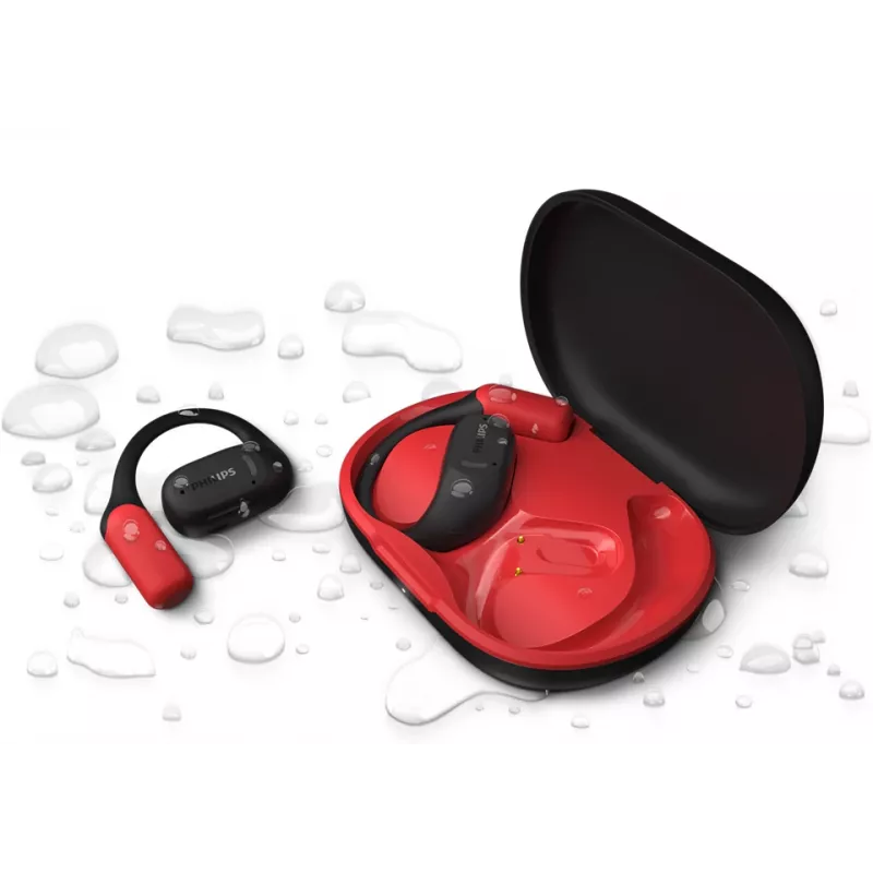 Philips 6000 seeria TAA6709BK/00 kõrvaklapid/kõrvaklappide komplekt True Wireless Stereo (TWS) Ear-hook spordikõrvaklapid Bluetooth must, punane