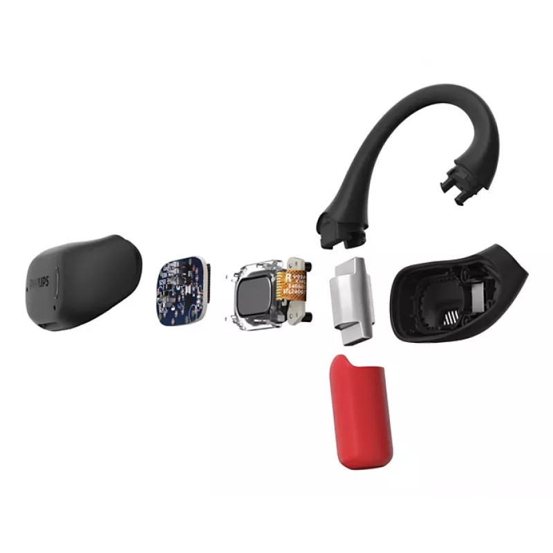 Philips 6000 seeria TAA6709BK/00 kõrvaklapid/kõrvaklappide komplekt True Wireless Stereo (TWS) Ear-hook spordikõrvaklapid Bluetooth must, punane