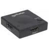 Manhattan HDMI-lüliti 2-pordiline, 1080p, ühendab ×2 HDMI-allikat ×1 ekraaniga, automaatne ja käsitsi lülitus (nupu kaudu), välist toidet pole vaja, must, kolmeaastane garantii