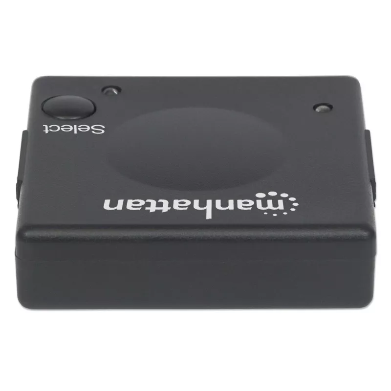Manhattan HDMI-lüliti 2-pordiline, 1080p, ühendab ×2 HDMI-allikat ×1 ekraaniga, automaatne ja käsitsi lülitus (nupu kaudu), välist toidet pole vaja, must, kolmeaastane garantii