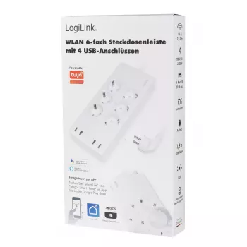 LogiLink Wi-Fi nutipistikupesa 6-suunaline CEE 7/3 4x USB