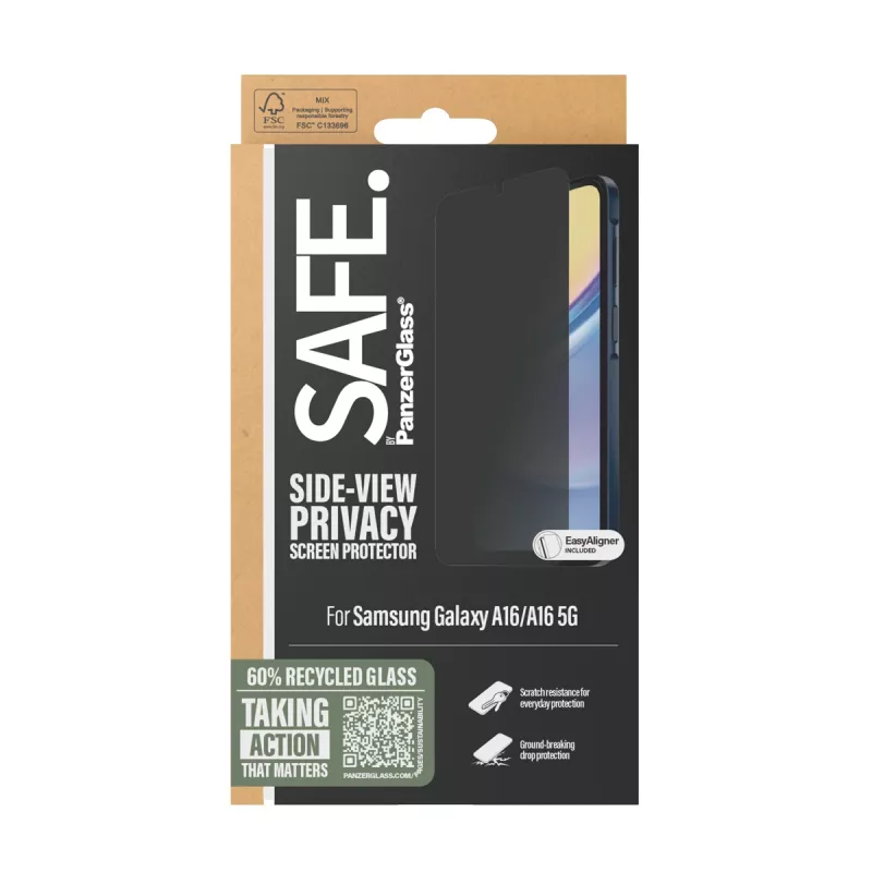 PanzerGlass SAFE. by ® privaatsusekraani kaitse Samsung Galaxy A16 | A16 5G | Ultra-Wide Fit