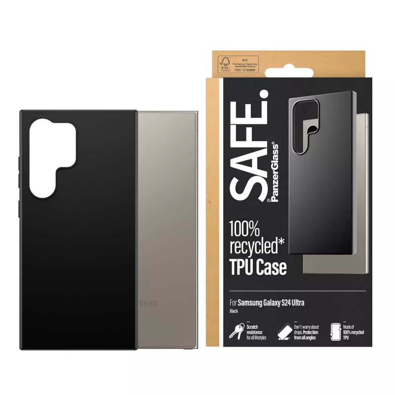 TPU-ümbrise PanzerGlass SAFE Samsung Galaxy S24 Ultra Must läbipaistev kaitse