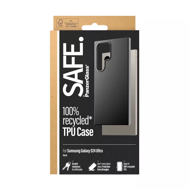 TPU-ümbrise PanzerGlass SAFE Samsung Galaxy S24 Ultra Must läbipaistev kaitse