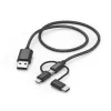 Hama 00201536 USB-kaabel USB 2.0 1,5 m USB A USB C Must