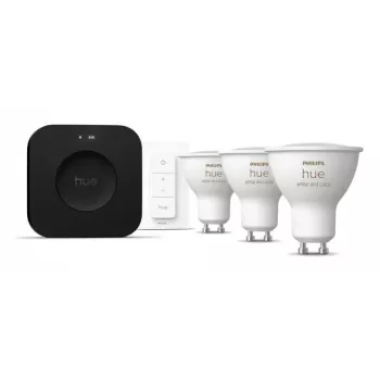 Philips Hue White and colour ambience algkomplekt: 3 GU10 pirni + hämarduslüliti + Bridge Pro
