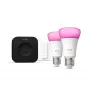 Philips Hue White and colour ambience algkomplekt: 2 E27 nutipirni + hämarduslüliti + Bridge Pro