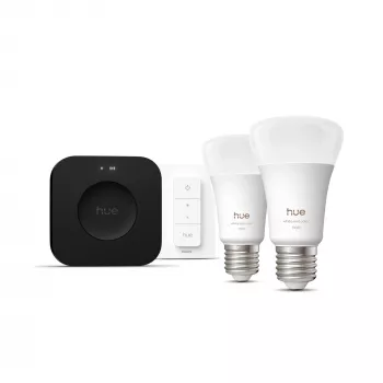 Philips Hue White and colour ambience algkomplekt: 2 E27 nutipirni + hämarduslüliti + Bridge Pro