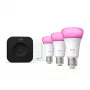 Nutivalgustuse komplekt Philips Hue White and Colour Ambience Starter Kit — 3 E27 nutipirni, hämardi lüliti, Bridge Pro, Bluetooth/Zigbee
