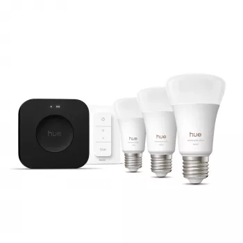 Nutivalgustuse komplekt Philips Hue White and Colour Ambience Starter Kit — 3 E27 nutipirni, hämardi lüliti, Bridge Pro, Bluetooth/Zigbee