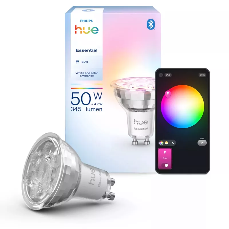 Philips Hue White and colour ambience Essential GU10 – nutikas prožektor – 345 lm – 4,7 W