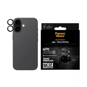 Kaamera objektiivikaitse PanzerGlass Hoops Ceramic II iPhone 17, 16, 16 Plus jaoks kriimustus- ja põrutuskindel