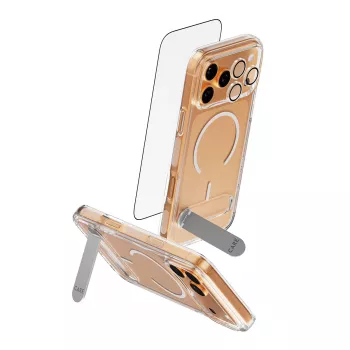Ekraanikaitse ja ümbrise komplekt PanzerGlass CARE 3-in-1 Feature Kick iPhone 17 Pro Max jaoks — karastatud klaas, PET, silikoon, läbipaistev