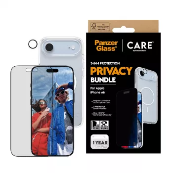 Kaitsva telefonikohver PanzerGlass CARE iPhone 17 Air jaoks — Privacy 3-in-1