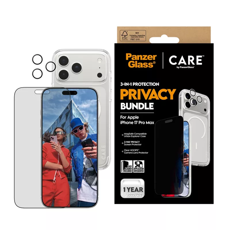 PanzerGlass ® | CARE by ® 3-in-1 Flagship Privacy Bundle iPhone 17 Pro Max
