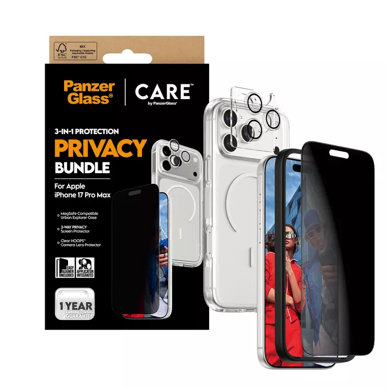 PanzerGlass ® | CARE by ® 3-in-1 Flagship Privacy Bundle iPhone 17 Pro Max
