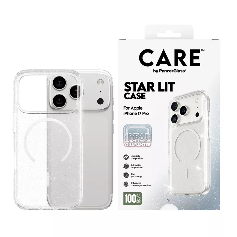 PanzerGlass CARE by Flagship Case Urban Explorer Star Lit Valge MagSafe iPhone 17 Pro ümbris