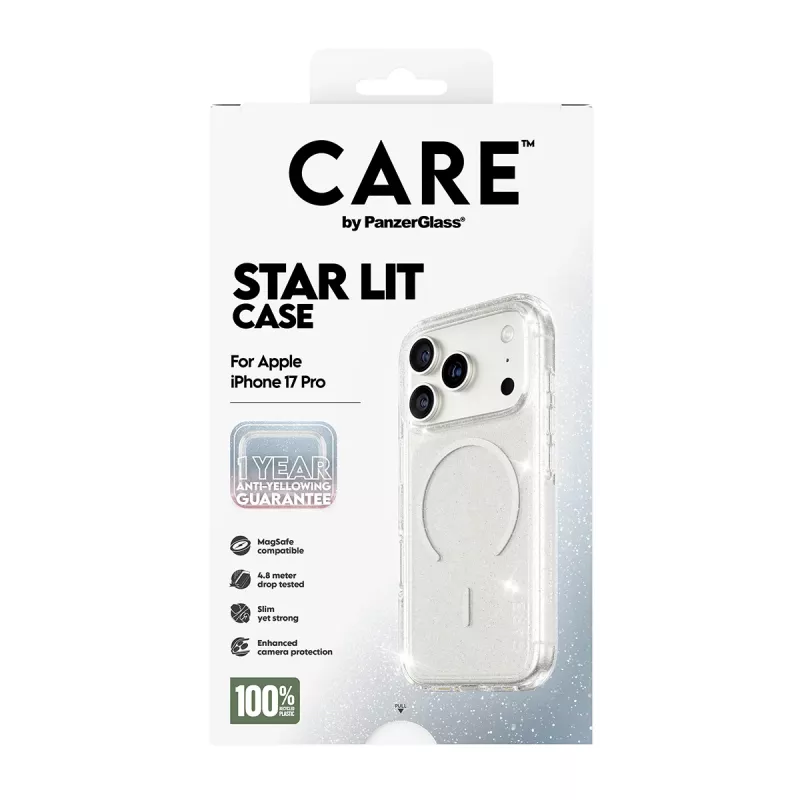 PanzerGlass CARE by Flagship Case Urban Explorer Star Lit Valge MagSafe iPhone 17 Pro ümbris