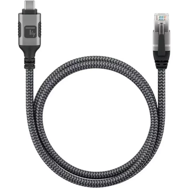 Võrgukaabel TECHLY USB-C - Gigabit Ethernet RJ45, Cat6, 3 m, USB 3.2 Gen 1, F/UTP, must