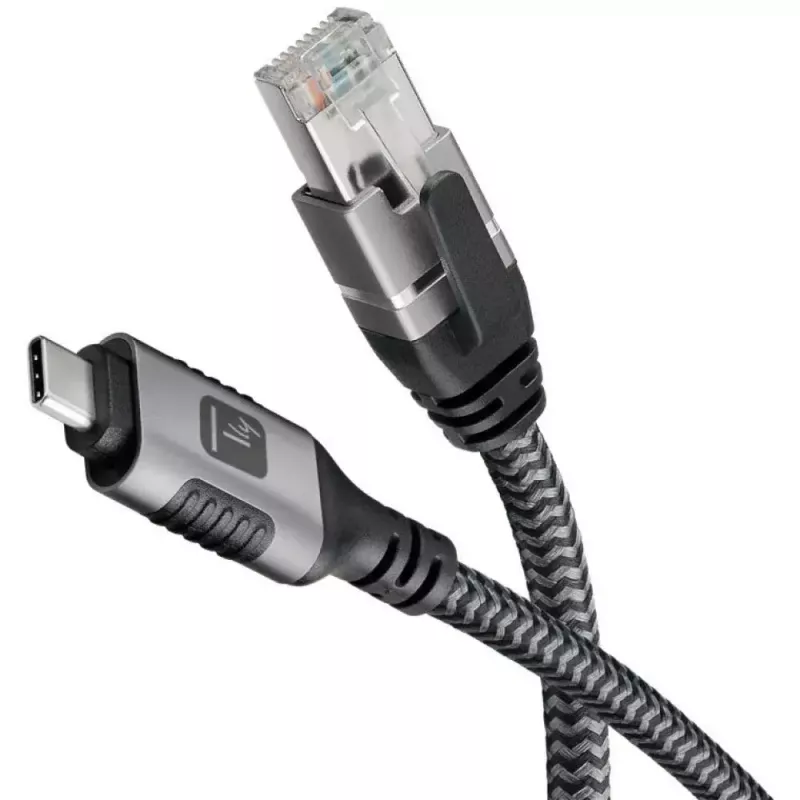 Võrgukaabel TECHLY USB-C - Gigabit Ethernet RJ45, Cat6, 3 m, USB 3.2 Gen 1, F/UTP, must