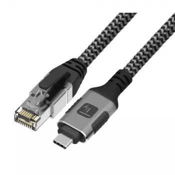 Võrgukaabel TECHLY USB-C - Gigabit Ethernet RJ45, Cat6, 3 m, USB 3.2 Gen 1, F/UTP, must