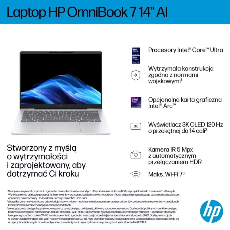 Sülearvuti HP OmniBook 7 AI 14-fr0003nw 14-tolline Intel Core i5 16 GB muutmälu 512 GB SSD