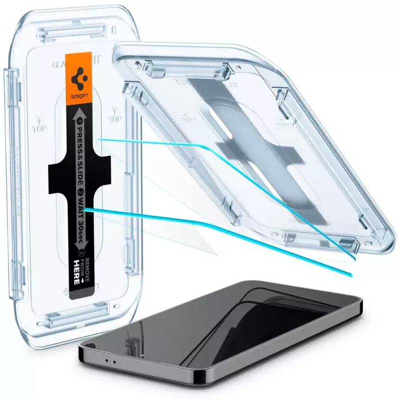 Klaasist ekraanikaitse Spigen Galaxy S24 tolmu- ja kriimustuskindel