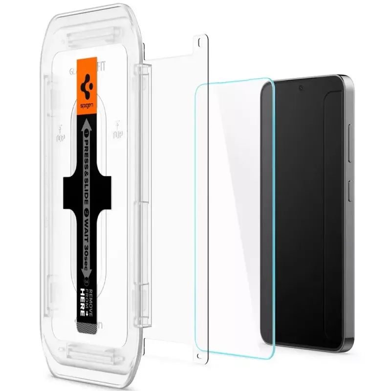 Klaasist ekraanikaitse Spigen Galaxy S24 tolmu- ja kriimustuskindel