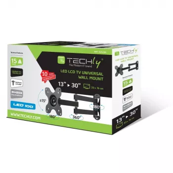 Techly seinakinnitus LCD LED 13-30 tolli kallutatav 2 liigendiga must ICA-LCD 923B