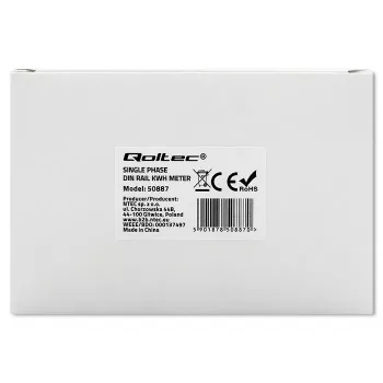 Ühefaasiline elektrienergia arvesti QOLTEC 50887 1-faasiline 230V LCD õhuke