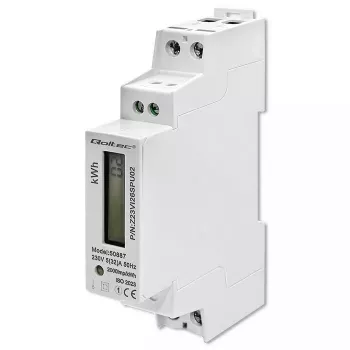 Ühefaasiline elektrienergia arvesti QOLTEC 50887 1-faasiline 230V LCD õhuke