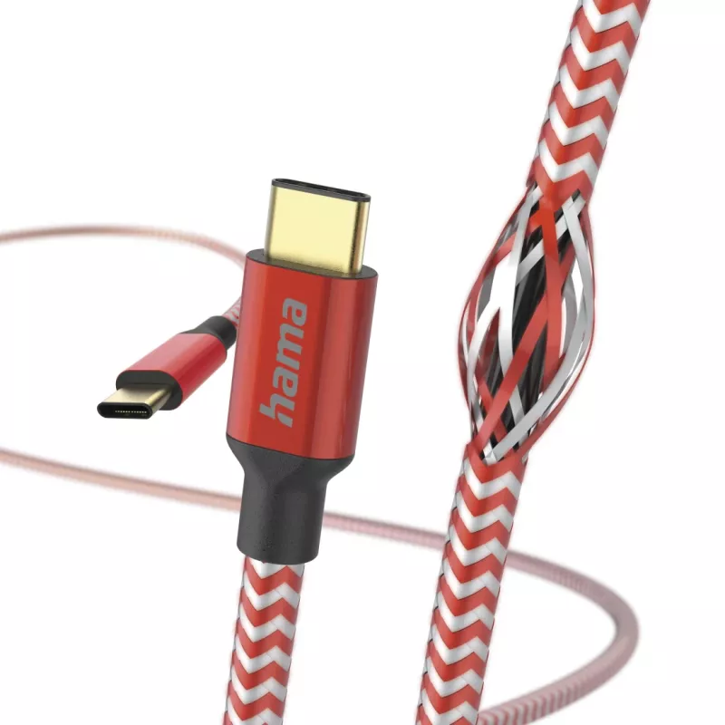 Hama Reflective USB-kaabel USB 2.0 1,5 m USB C punane