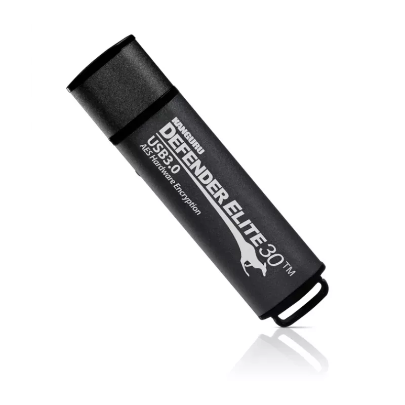 Kanguru Defender Elite30™ USB 3.0 128GB| Turvaline mälupulk | FIPS 197 sertifitseeritud, 256-bitine AES riistvaraline krüpteerimine (XTS-režiim) | TAA nõuetele vastav|