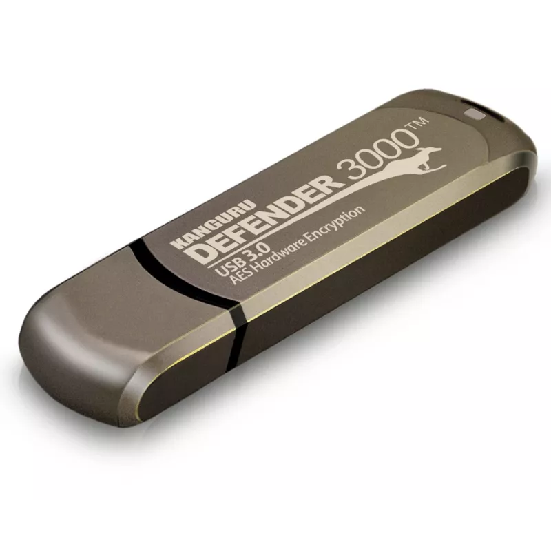 Kanguru Defender 3000™ SuperSpeed USB 3.0 64 GB| Turvaline mälupulk | FIPS 140-3 Level 3 ootel, FIPS 140-2 Level 3 sertifitseeritud | AES-XTS 256-bitine riistvaraline krüpteerimine | TAA nõuetele vastav