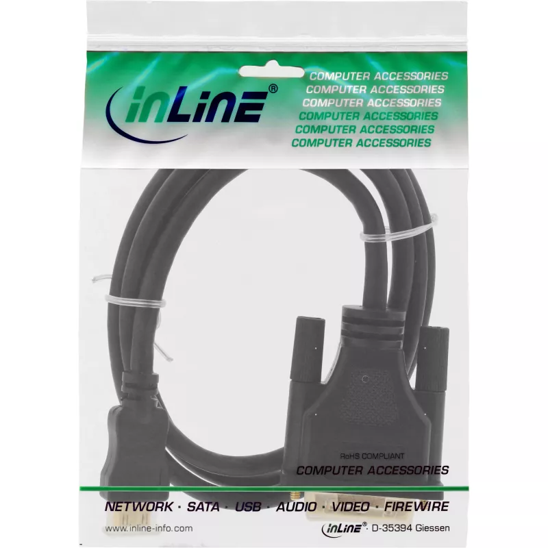 InLine Mini-HDMI–DVI-kaabel, HDMI C isane DVI 18+1 isasele, kullatud, 2 m