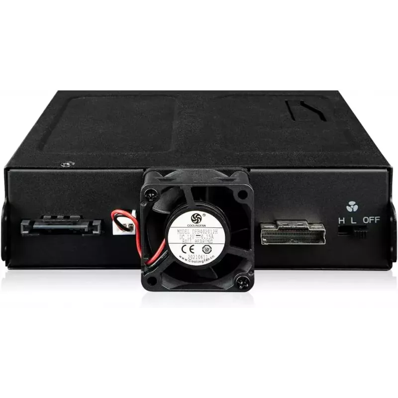 U.2 SlimSAS-i NVMe adapterkorpus, icy dock ToughArmor MB105VP-B, PCIe 4.0, toetab 2x 2,5-tollist draivi, 1x 5,2-tolline pesa