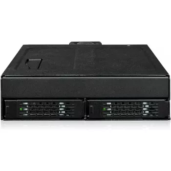 U.2 SlimSAS-i NVMe adapterkorpus, icy dock ToughArmor MB105VP-B, PCIe 4.0, toetab 2x 2,5-tollist draivi, 1x 5,2-tolline pesa
