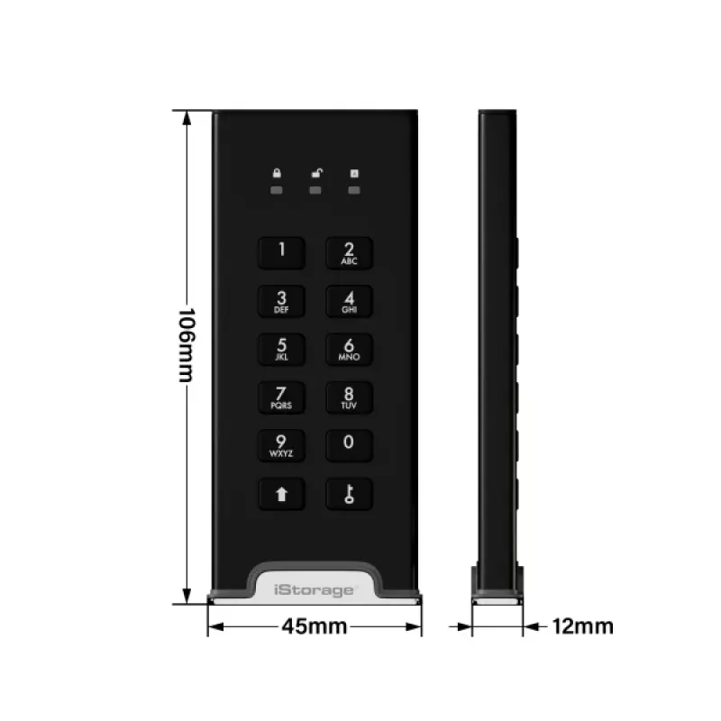 SSD iStorage diskAshur M2 PIN 1 TB USB Type-A USB-C