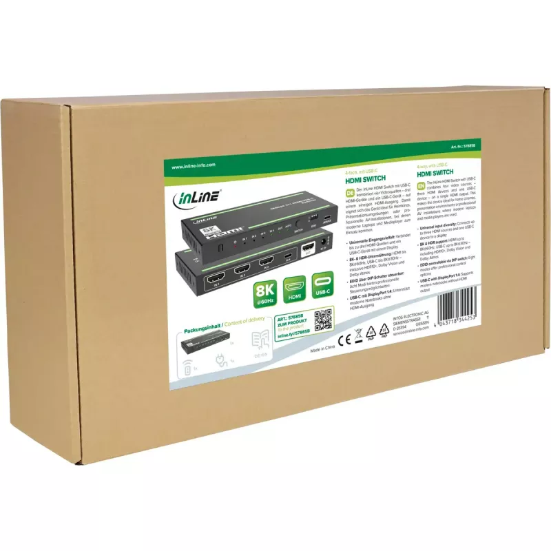 InLine 57885B HDMI-lüliti videole