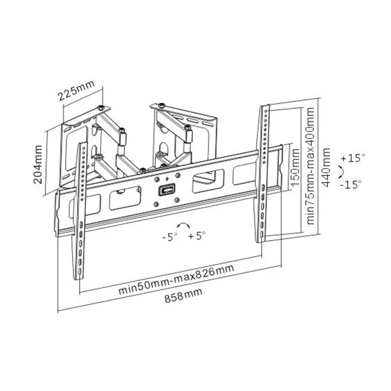 InLine nurgaseinakinnitus TFT / LED / plasma jaoks 37 tolli kuni 63 tolli kuni 60 kg