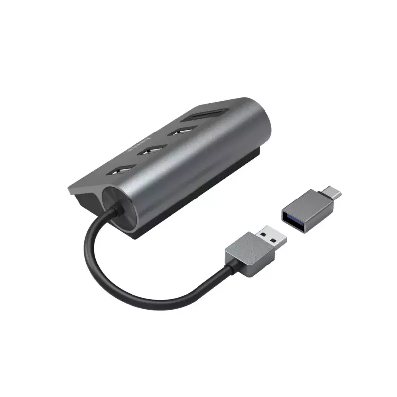 Hama 00200140 sülearvuti dokkimisjaam/pordireplikaator USB 3.2 Gen 1 (3.1 Gen 1) Type-A Antratsiit, Must