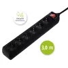 Hama 137265 pikendusjuhe 3 m 6 vahelduvvoolupistikupesa Siseruumides Must