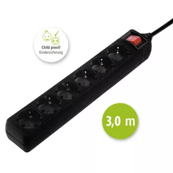 Hama 137265 pikendusjuhe 3 m 6 vahelduvvoolupistikupesa Siseruumides Must