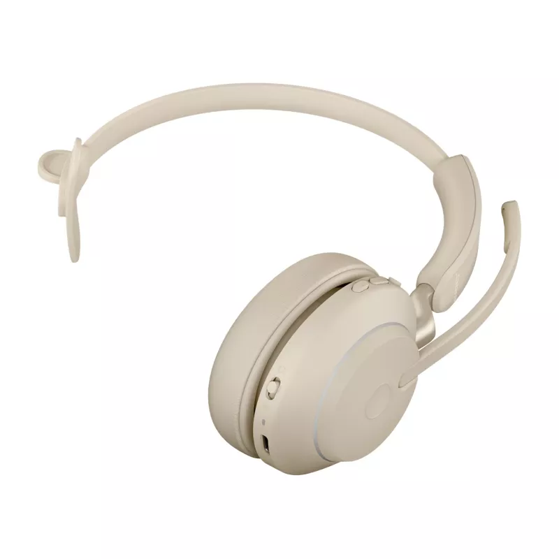 Jabra Evolve2 65 USB-C UC Mono - Beež, Juhtmeta, Kontor/Kõnekeskus, 20 - 20000 Hz, 99.2 g, Peakomplekt, Beež
