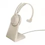 Jabra Evolve2 65 USB-C UC laadimisalusega mono - beež, juhtmevaba, kontori/kõnekeskuse jaoks, 20–20000 Hz, 99,2 g, peakomplekt, beež
