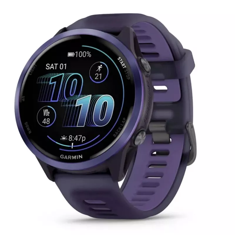 Nutikell GARMIN Forerunner 570 47 mm — 1.4 tolli AMOLED 454×454, puuteekraan, Wi‑Fi, GPS, 8 GB, violetne, 50 g